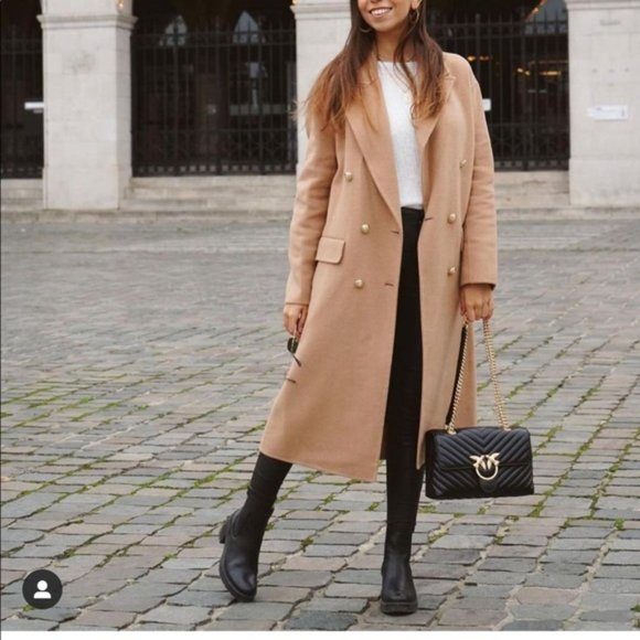 Zara Wool Blend Coat with Gold Buttons - Picture 4 of 13